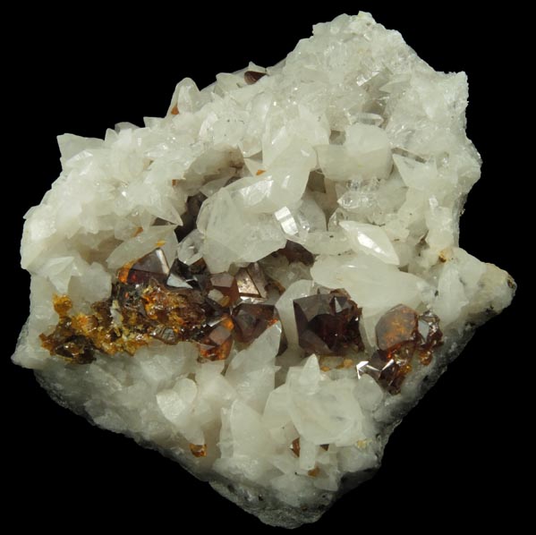 Sphalerite on Calcite from Root Glen, Clinton, Oneida County, New York