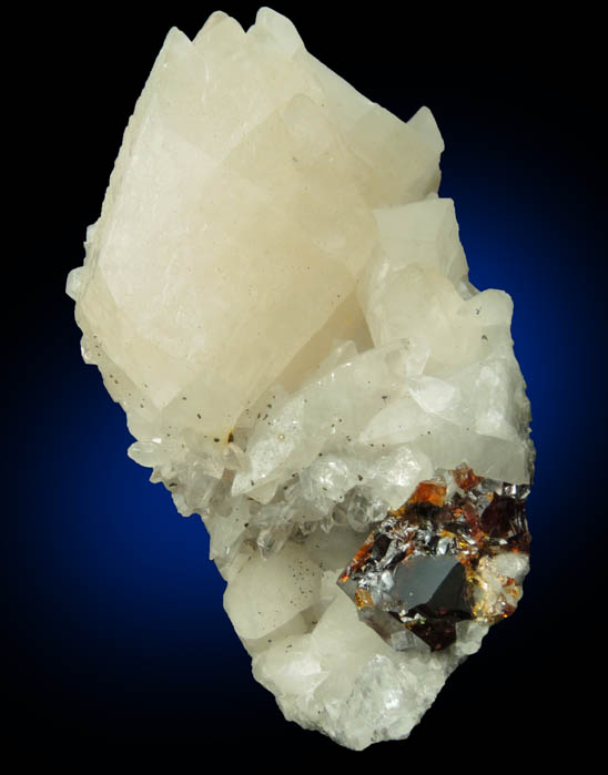 Sphalerite on Calcite from Root Glen, Clinton, Oneida County, New York