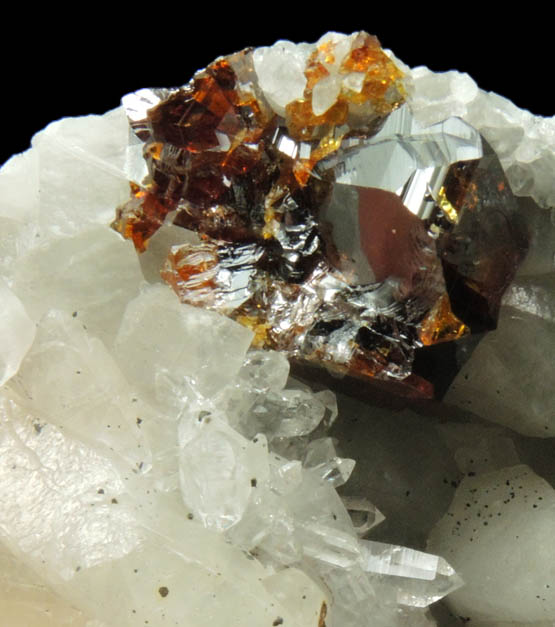 Sphalerite on Calcite from Root Glen, Clinton, Oneida County, New York