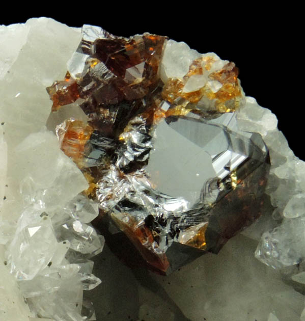 Sphalerite on Calcite from Root Glen, Clinton, Oneida County, New York