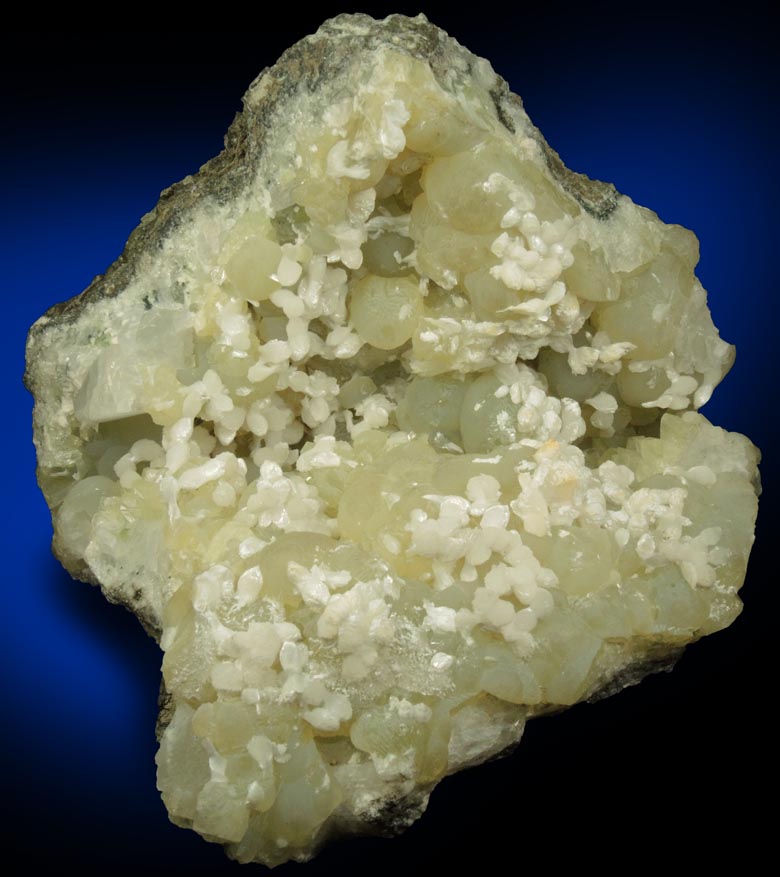 Thomsonite on Prehnite from Upper New Street Quarry, Paterson, Passaic County, New Jersey