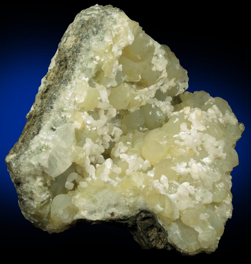 Thomsonite on Prehnite from Upper New Street Quarry, Paterson, Passaic County, New Jersey