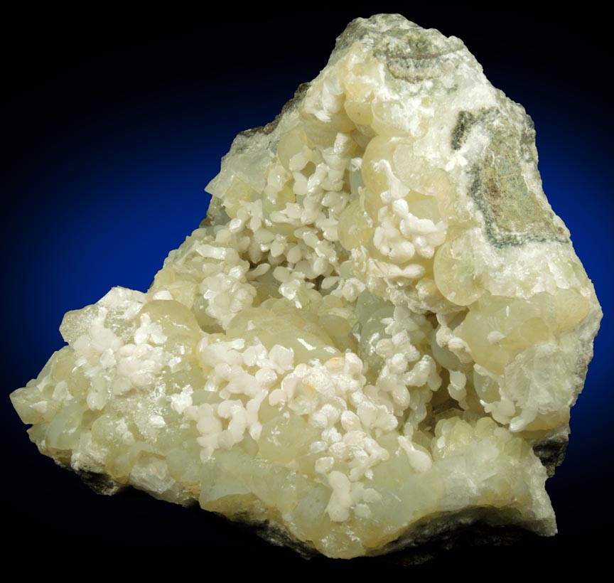 Thomsonite on Prehnite from Upper New Street Quarry, Paterson, Passaic County, New Jersey