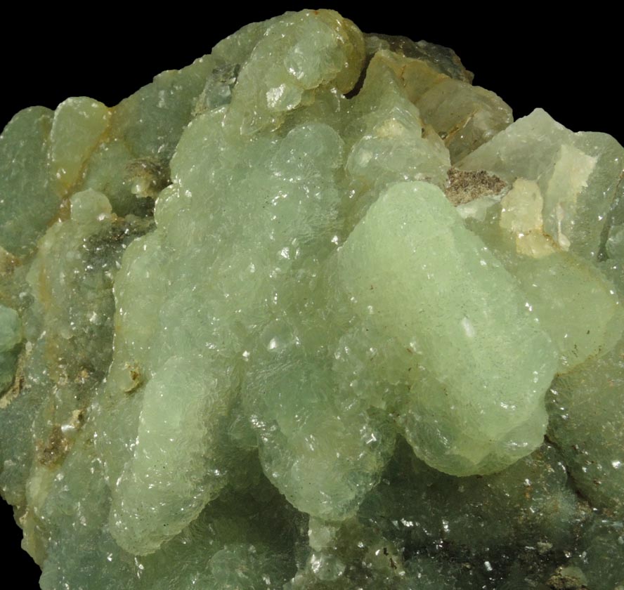 Prehnite with pseudomorphs after Anhydrite from Upper New Street Quarry, Paterson, Passaic County, New Jersey