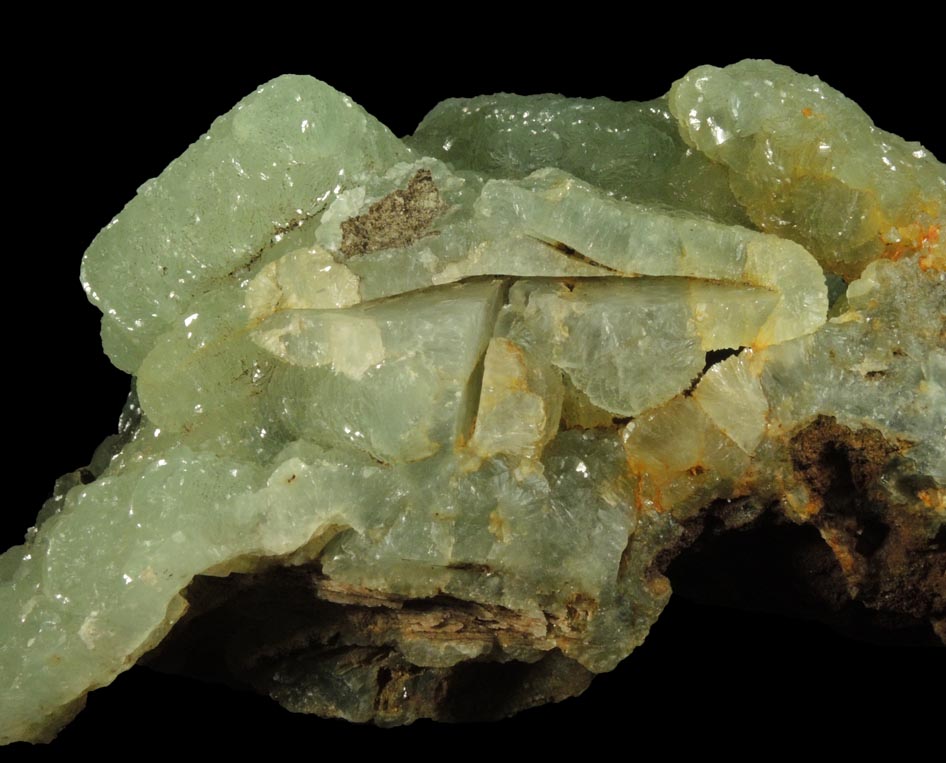 Prehnite with pseudomorphs after Anhydrite from Upper New Street Quarry, Paterson, Passaic County, New Jersey