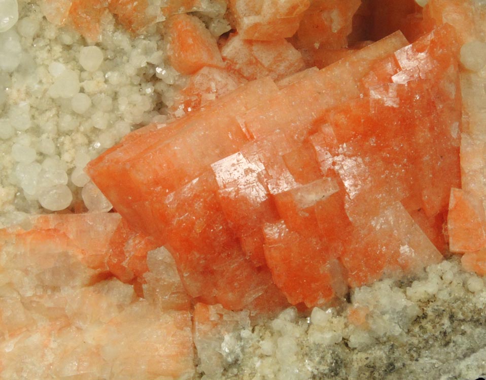 Chabazite on Calcite from Upper New Street Quarry, Paterson, Passaic County, New Jersey