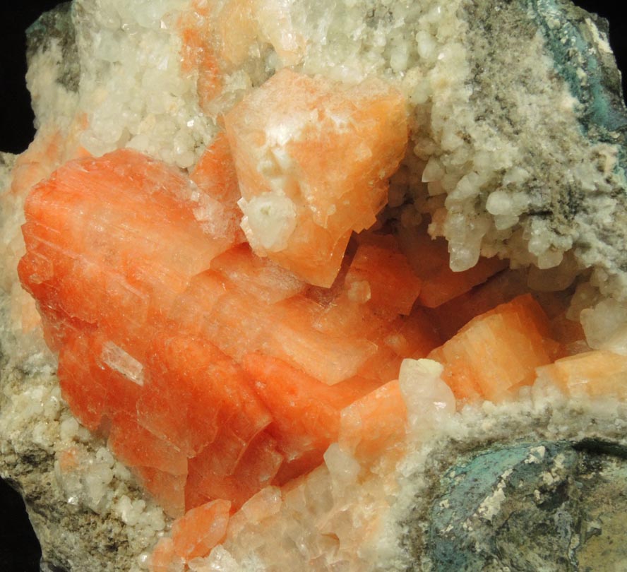 Chabazite on Calcite from Upper New Street Quarry, Paterson, Passaic County, New Jersey