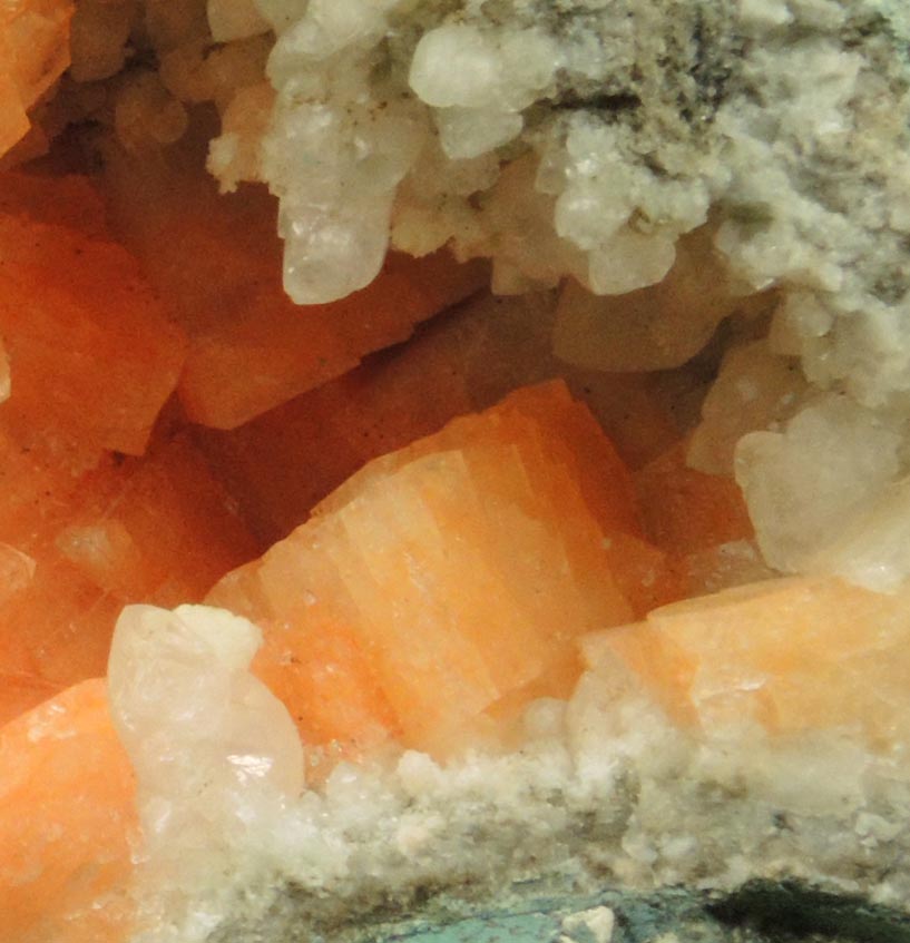 Chabazite on Calcite from Upper New Street Quarry, Paterson, Passaic County, New Jersey