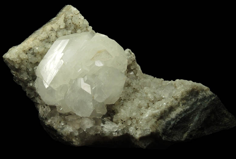 Apophyllite on Quartz and Datolite from Millington Quarry, Bernards Township, Somerset County, New Jersey