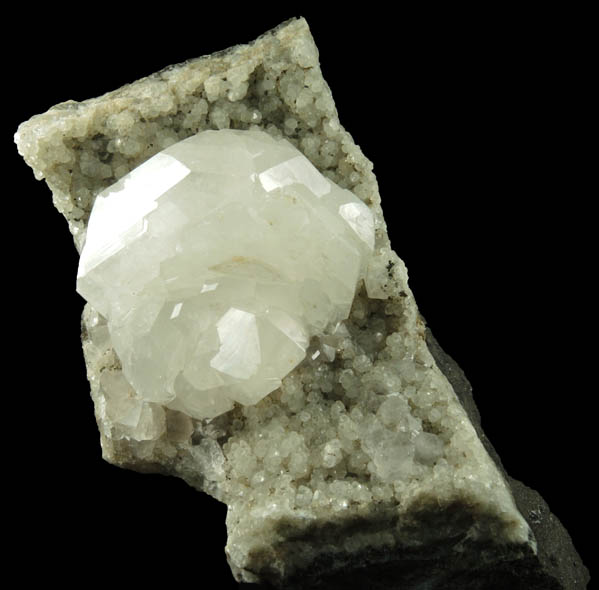 Apophyllite on Quartz and Datolite from Millington Quarry, Bernards Township, Somerset County, New Jersey