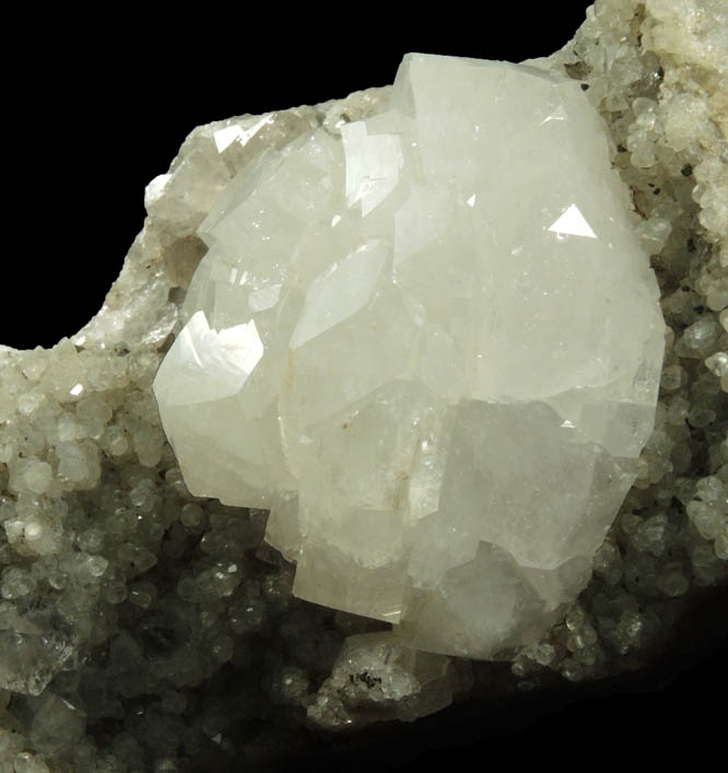 Apophyllite on Quartz and Datolite from Millington Quarry, Bernards Township, Somerset County, New Jersey