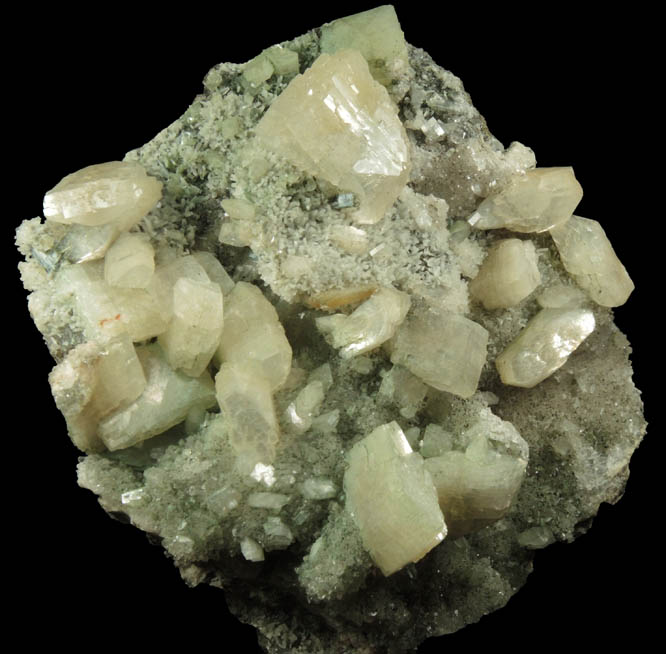 Heulandite and Natrolite on Quartz from Upper New Street Quarry, Paterson, Passaic County, New Jersey