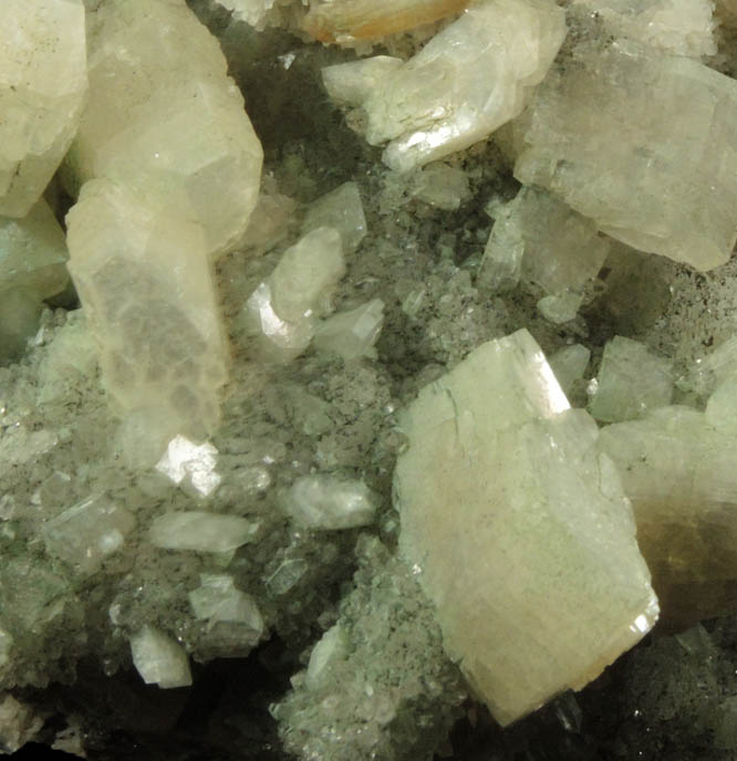 Heulandite and Natrolite on Quartz from Upper New Street Quarry, Paterson, Passaic County, New Jersey