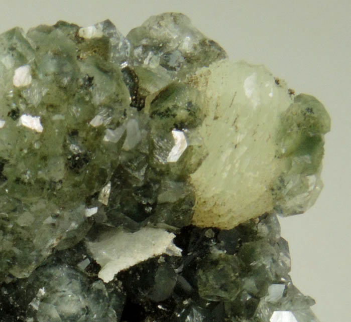 Apophyllite with Chlorite inclusions with Prehnite from Millington Quarry, Bernards Township, Somerset County, New Jersey