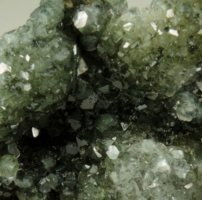 Apophyllite with Chlorite inclusions with Prehnite from Millington Quarry, Bernards Township, Somerset County, New Jersey