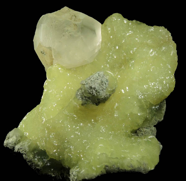 Prehnite with Calcite from Millington Quarry, Bernards Township, Somerset County, New Jersey