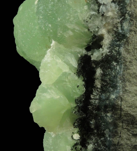 Prehnite with Laumontite from Upper New Street Quarry, Paterson, Passaic County, New Jersey