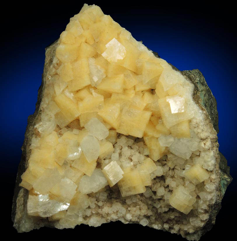 Chabazite with Heulandite on Calcite from Upper New Street Quarry, Paterson, Passaic County, New Jersey