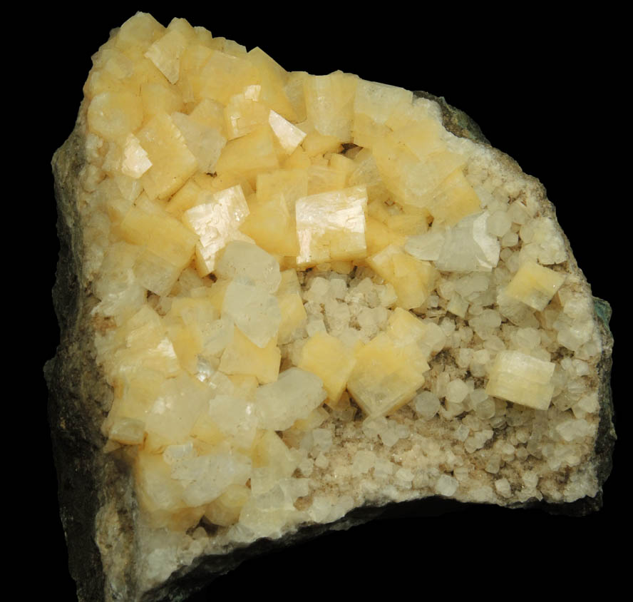 Chabazite with Heulandite on Calcite from Upper New Street Quarry, Paterson, Passaic County, New Jersey