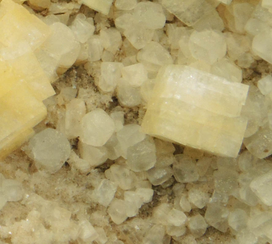 Chabazite with Heulandite on Calcite from Upper New Street Quarry, Paterson, Passaic County, New Jersey
