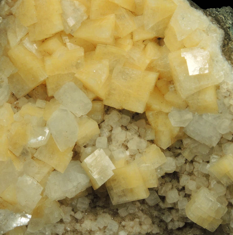 Chabazite with Heulandite on Calcite from Upper New Street Quarry, Paterson, Passaic County, New Jersey
