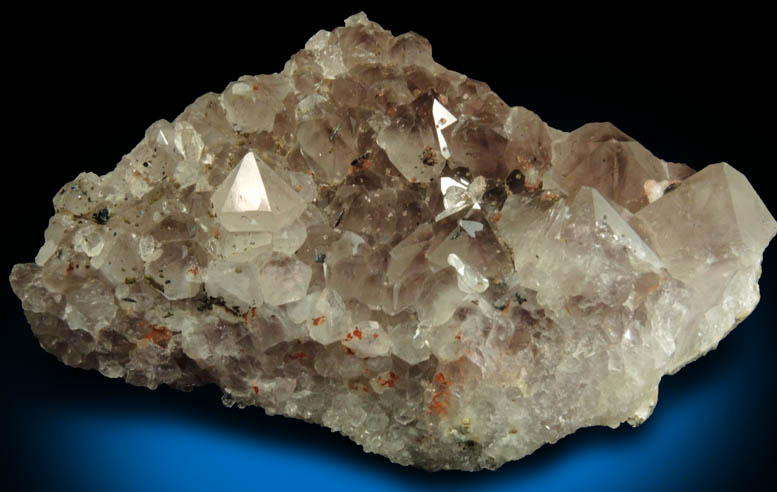 Quartz var. Smoky-Amethyst with Hematite from Millington Quarry, Bernards Township, Somerset County, New Jersey