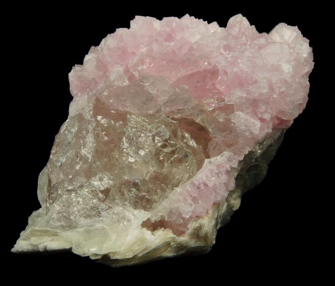 Quartz var. Rose Quartz Crystals from Rose Quartz Locality, Plumbago Mountain, Newry, Oxford County, Maine