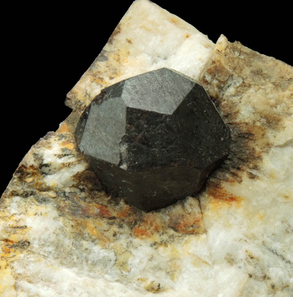 Almandine Garnet on Feldspar from Magna Futura Mine, east flank of Adams Mountain, Stoneham, Oxford County, Maine