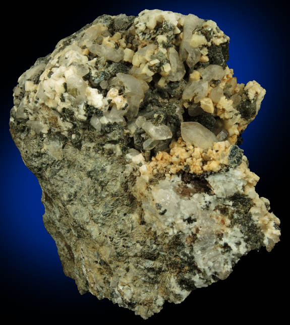 Quartz and Microcline with unknown from Elephant Mountain pegmatite prospect, 14km ENE of Greenville, Piscataquis County, Maine