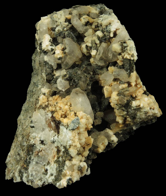 Quartz and Microcline with unknown from Elephant Mountain pegmatite prospect, 14km ENE of Greenville, Piscataquis County, Maine