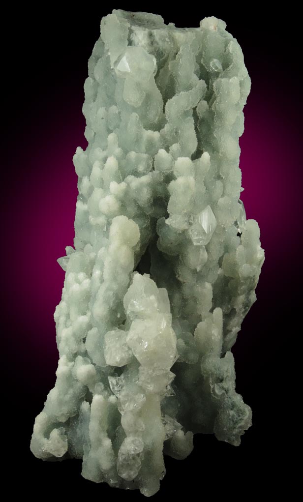 Apophyllite on stalactitic Quartz from Jalgaon, Maharashtra, India