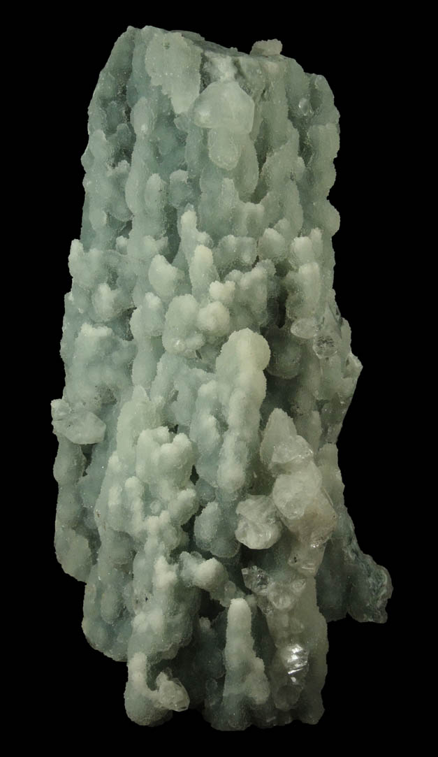 Apophyllite on stalactitic Quartz from Jalgaon, Maharashtra, India