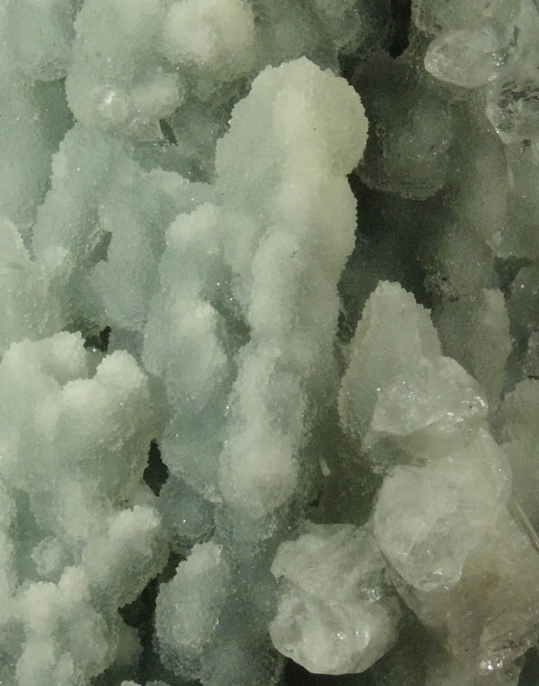 Apophyllite on stalactitic Quartz from Jalgaon, Maharashtra, India