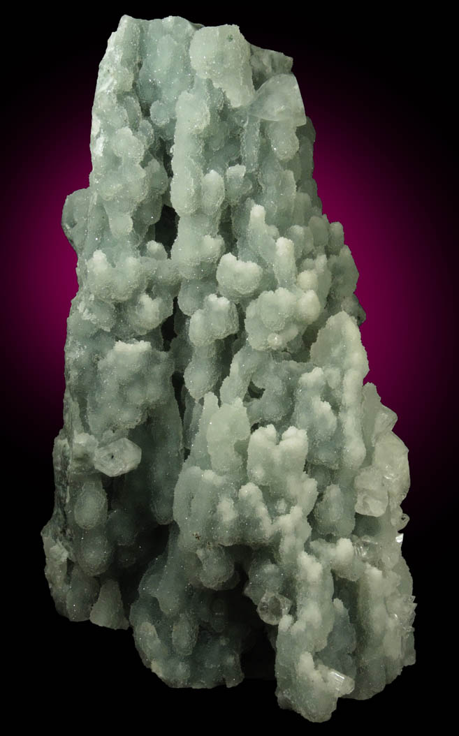 Apophyllite on stalactitic Quartz from Jalgaon, Maharashtra, India