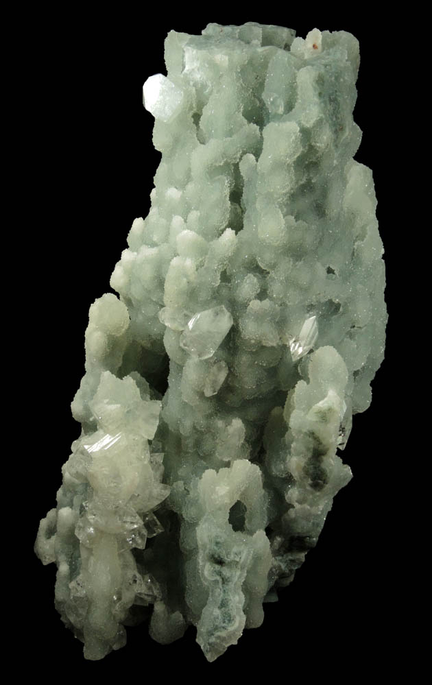 Apophyllite on stalactitic Quartz from Jalgaon, Maharashtra, India