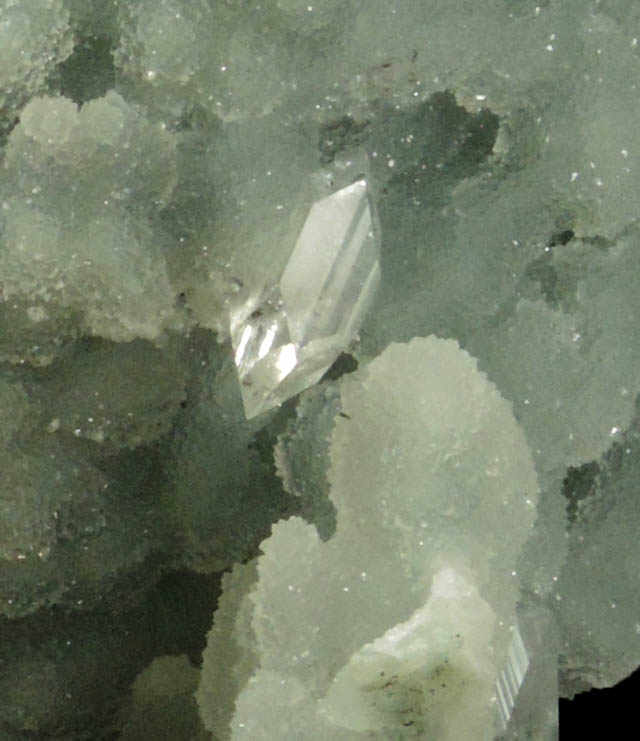 Apophyllite on stalactitic Quartz from Jalgaon, Maharashtra, India