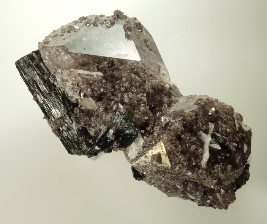 Elbaite Tourmaline on Albite and Quartz with Lepidolite inclusions from Galiléia, Minas Gerais, Brazil