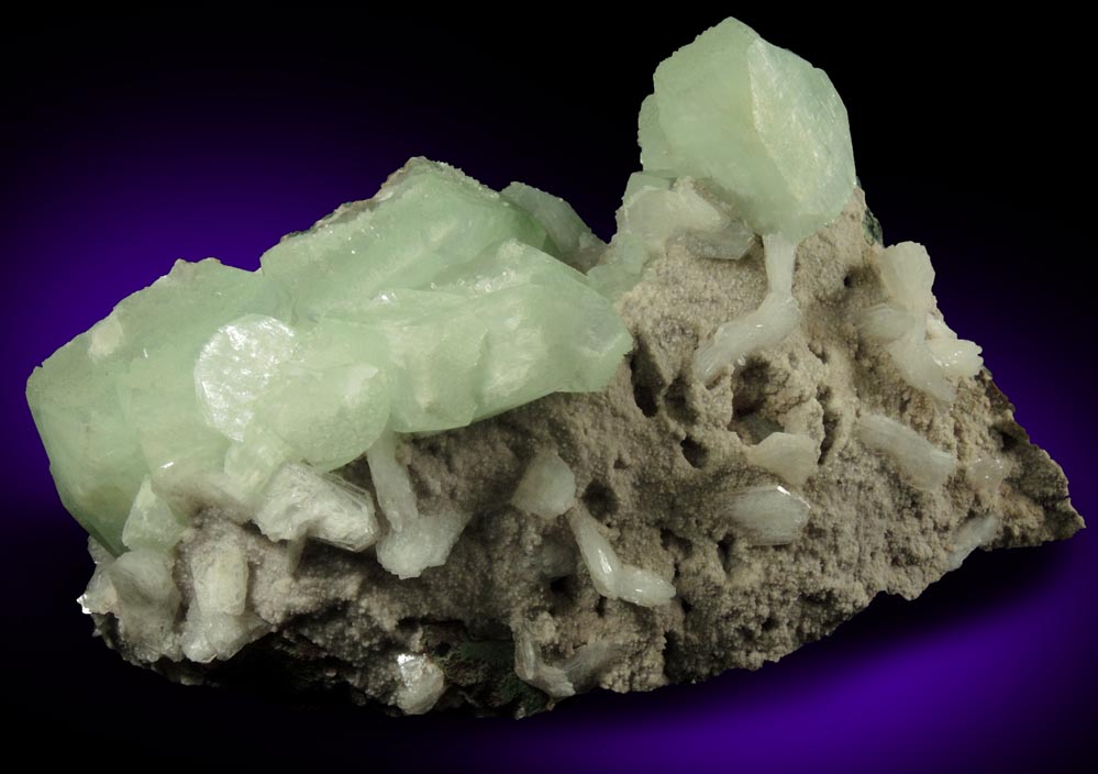 Apophyllite with Stilbite from Jewel Tunnel, (railway tunnel on Bohr Ghat), Maharashtra, India