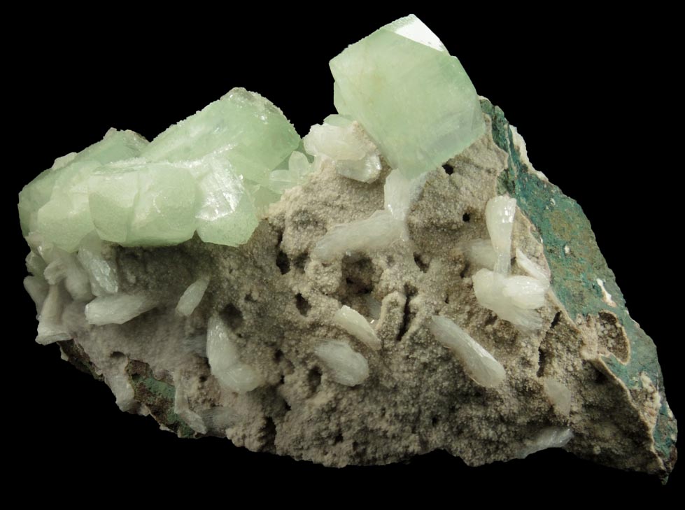 Apophyllite with Stilbite from Jewel Tunnel, (railway tunnel on Bohr Ghat), Maharashtra, India