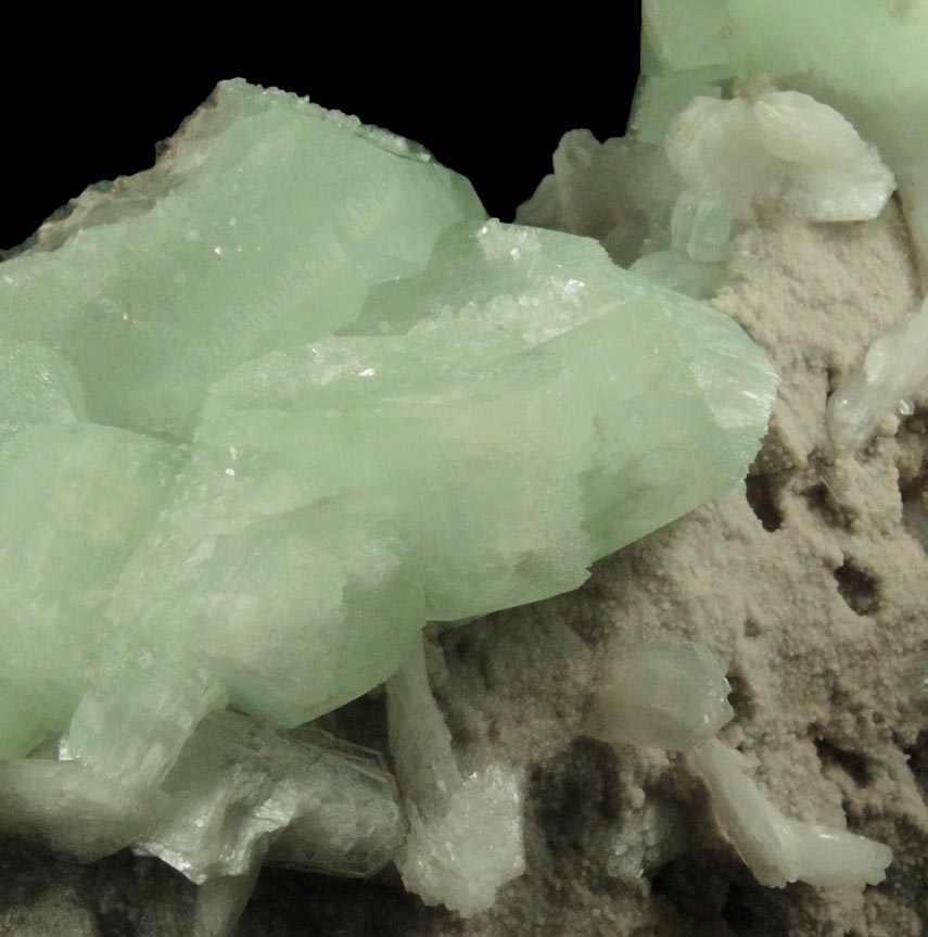 Apophyllite with Stilbite from Jewel Tunnel, (railway tunnel on Bohr Ghat), Maharashtra, India