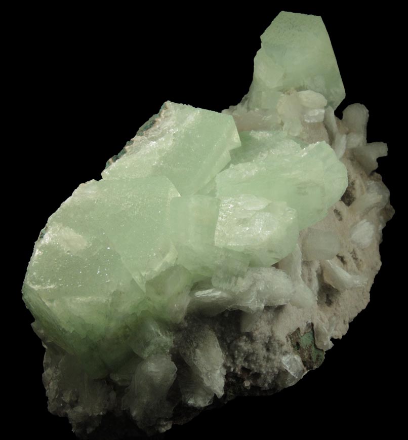 Apophyllite with Stilbite from Jewel Tunnel, (railway tunnel on Bohr Ghat), Maharashtra, India