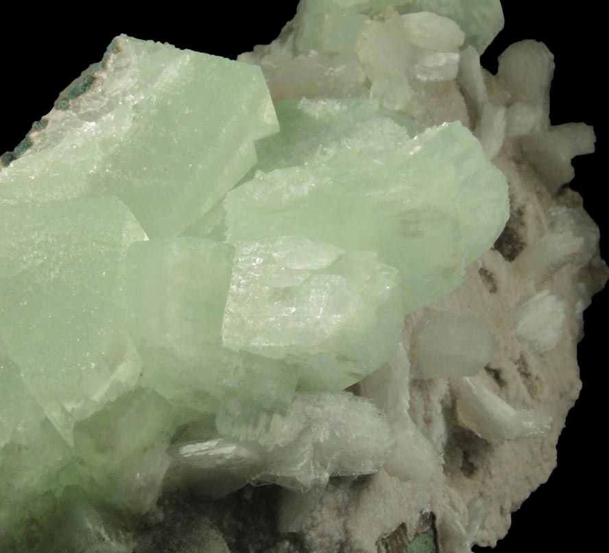 Apophyllite with Stilbite from Jewel Tunnel, (railway tunnel on Bohr Ghat), Maharashtra, India