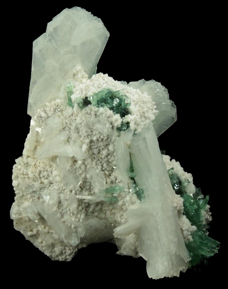 Apophyllite with Stilbite on Heulandite from Pashan Hill Quarry, Pune District, Maharashtra, India