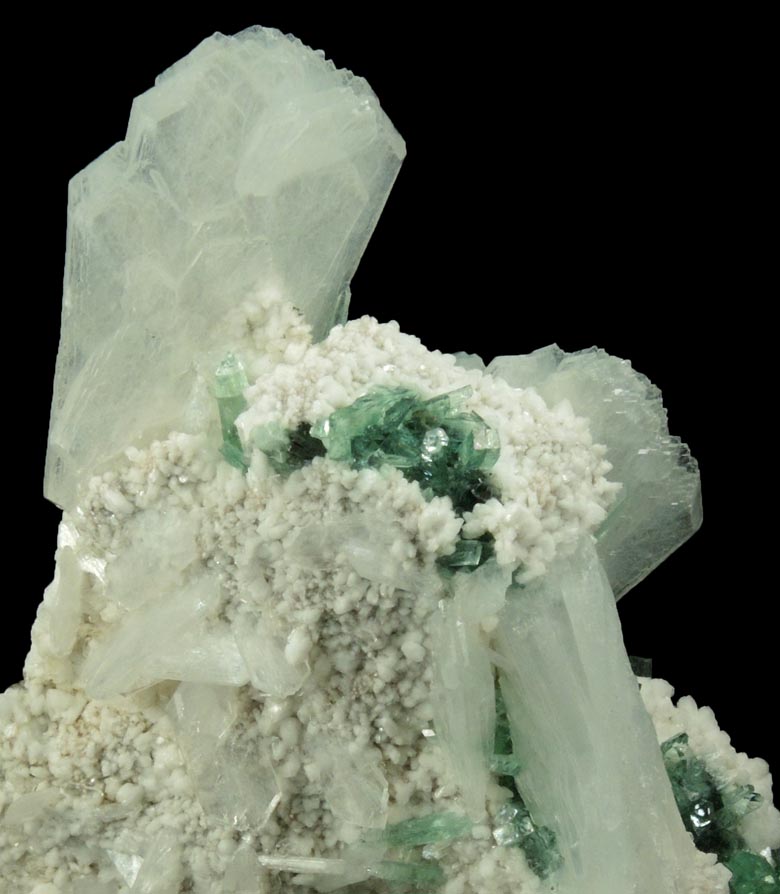 Apophyllite with Stilbite on Heulandite from Pashan Hill Quarry, Pune District, Maharashtra, India