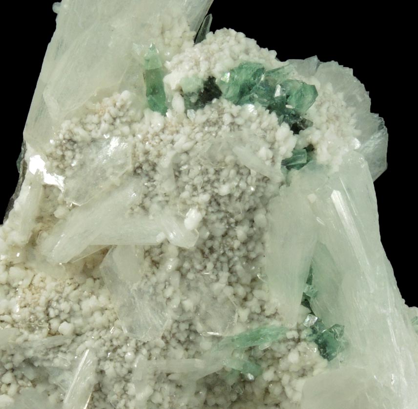 Apophyllite with Stilbite on Heulandite from Pashan Hill Quarry, Pune District, Maharashtra, India