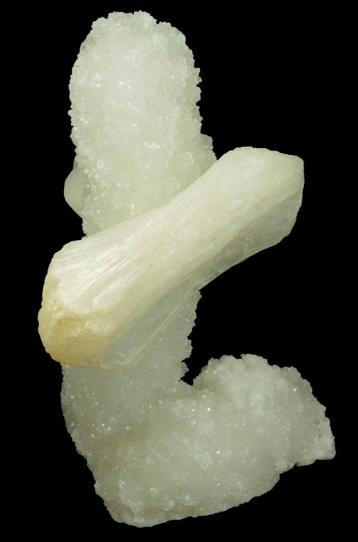 Stilbite on stalactitic Quartz from Jalgaon, Maharashtra, India