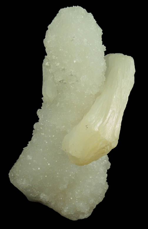 Stilbite on stalactitic Quartz from Jalgaon, Maharashtra, India