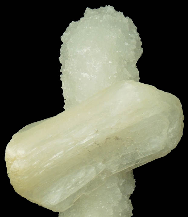 Stilbite on stalactitic Quartz from Jalgaon, Maharashtra, India