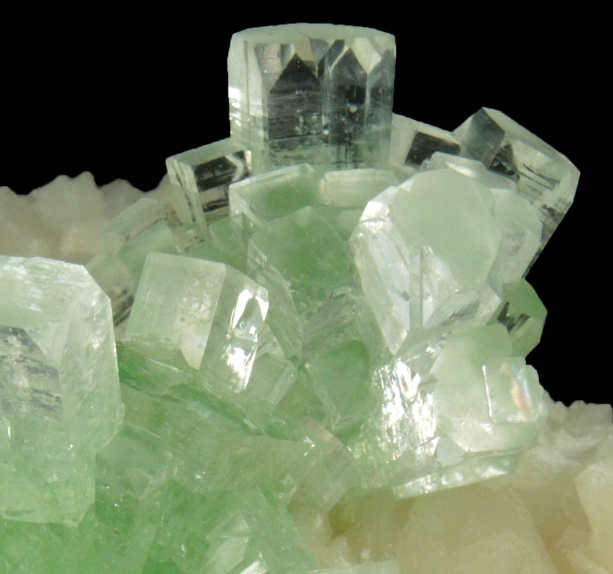 Apophyllite on Stilbite from Momin Akhada, near Rahuri, 50 km north of Ahmednagar, Maharashtra, India