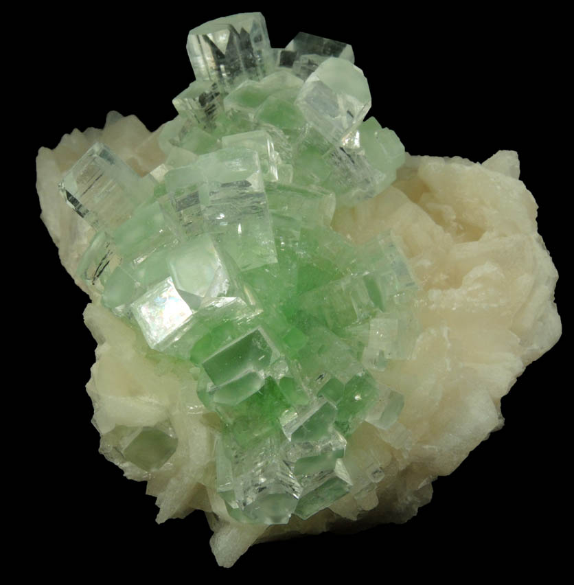 Apophyllite on Stilbite from Momin Akhada, near Rahuri, 50 km north of Ahmednagar, Maharashtra, India